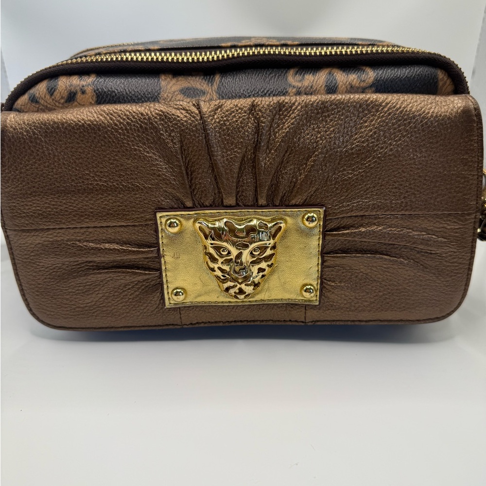 SharifSharif Rare Brown Metallic Jaguar Crossbody LIKE NEW - Picture 2 of 16
